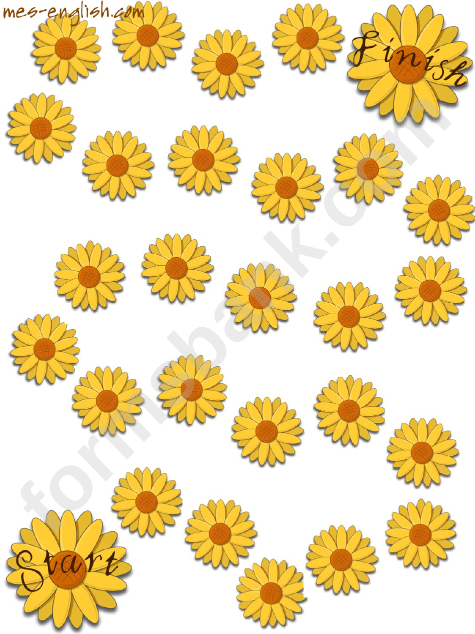 Sunflowers Game Board Template
