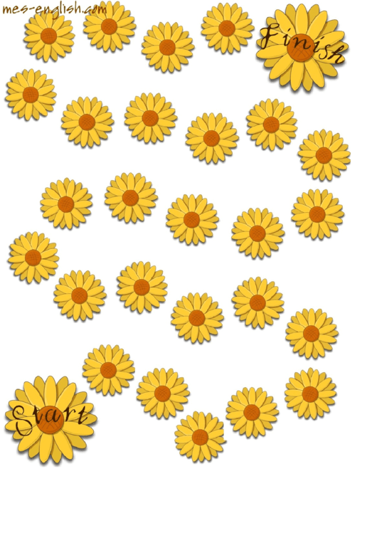 Sunflowers Game Board Template Printable pdf