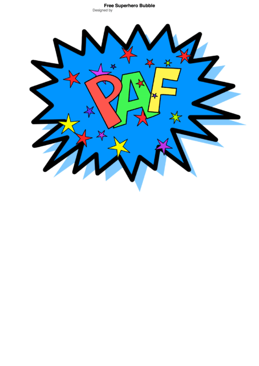 Superhero Speech Bubble With Expression Paf Template Printable pdf