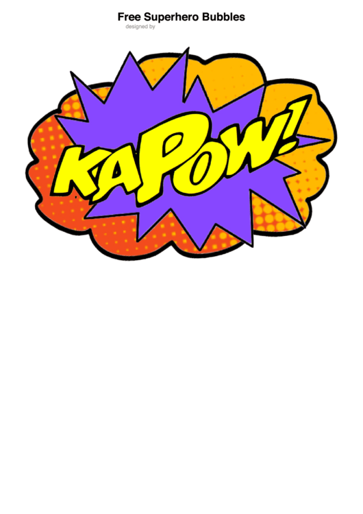 Superhero Speech Bubble With Expression Kapow Template Printable pdf