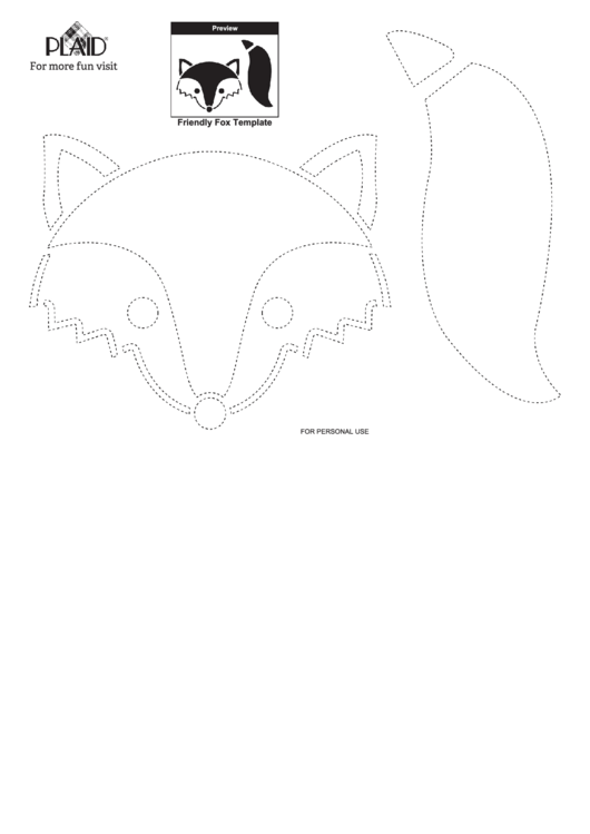 Friendly Fox Pattern Template Printable pdf
