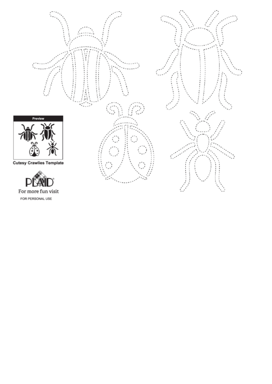 Cutesy Crawlies Pattern Template Printable pdf