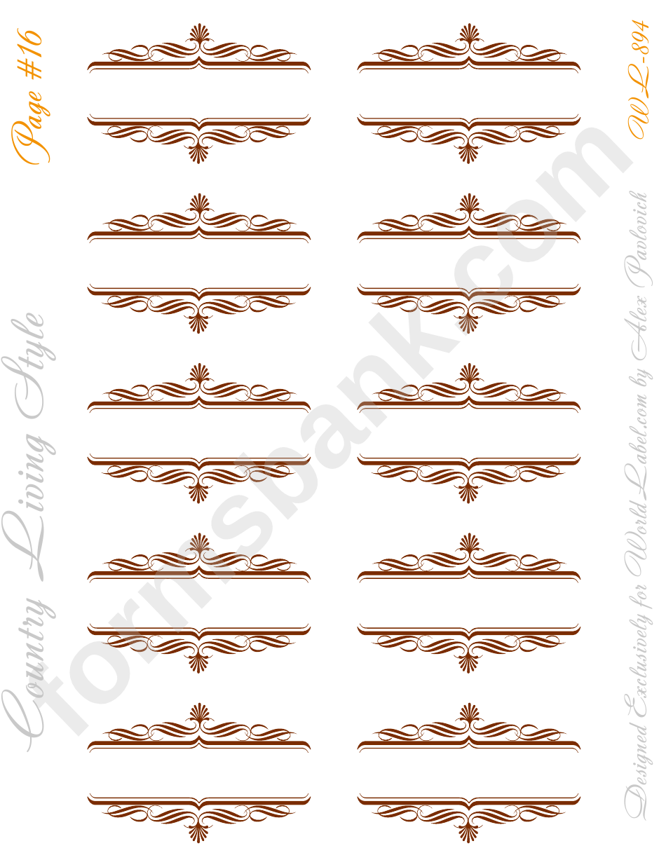 Country Living Style Label Template Set
