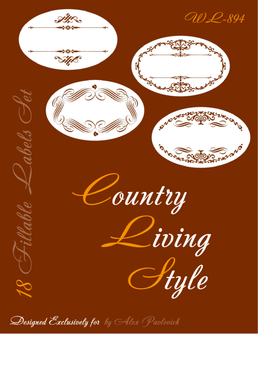 Fillable Country Living Style Label Template Set Printable pdf