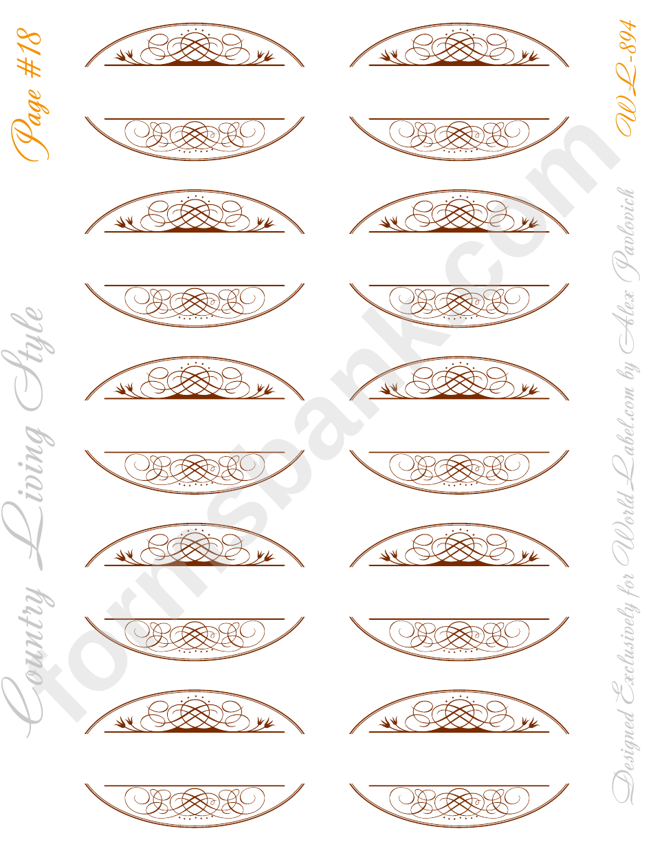 Country Living Style Label Template Set