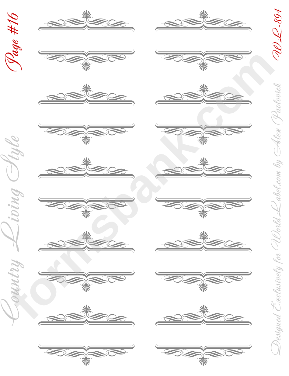 Country Living Style Gray Label Template Set
