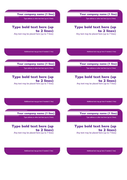 Fillable Purple Company Label Template Printable pdf