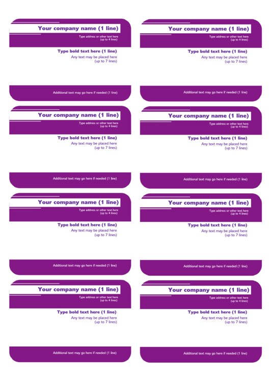 Fillable Purple Company Label Template Printable pdf