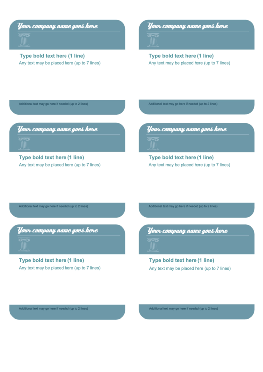 Fillable Teal Company Label Template Printable pdf