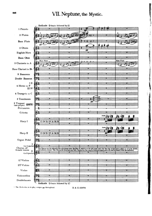 Gustav Holst - Neptune, The Mystic Sheet Music Printable pdf