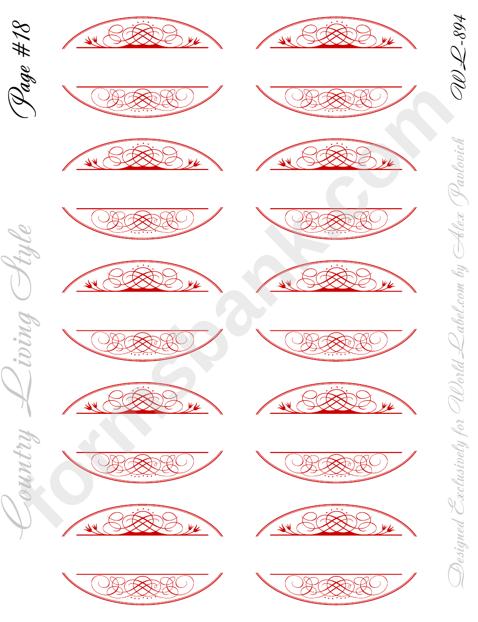 Country Living Style Red Label Template Set