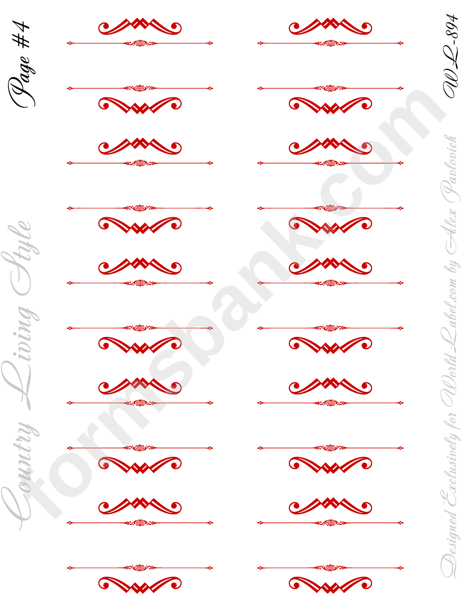 Country Living Style Red Label Template Set