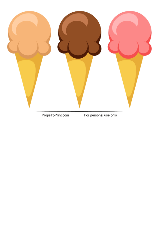 Ice-Cream Cone Photo Booth Props Template Printable pdf