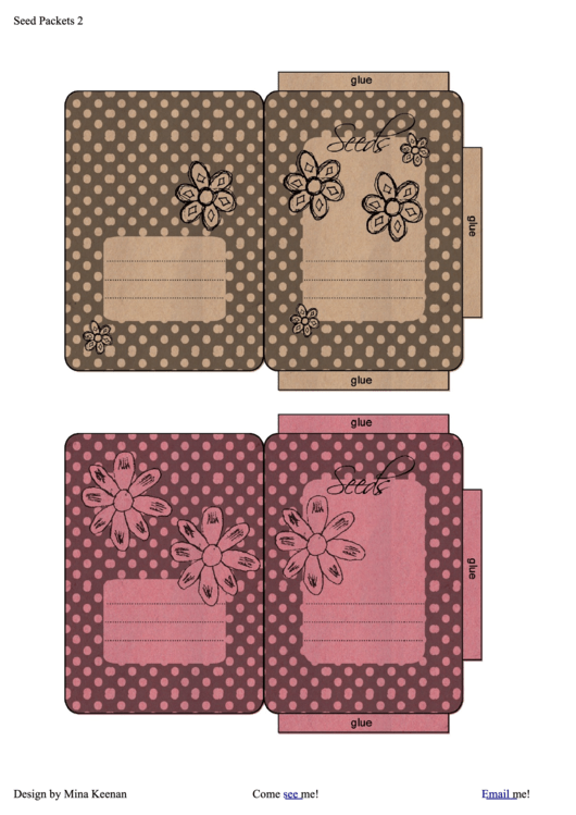 Seed Packet Template Set Printable pdf