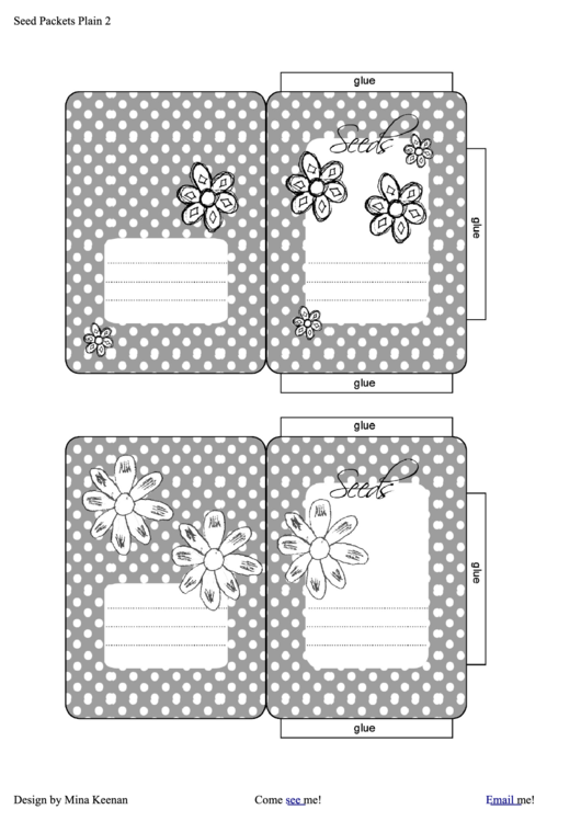 Seed Packet Template Set Printable pdf