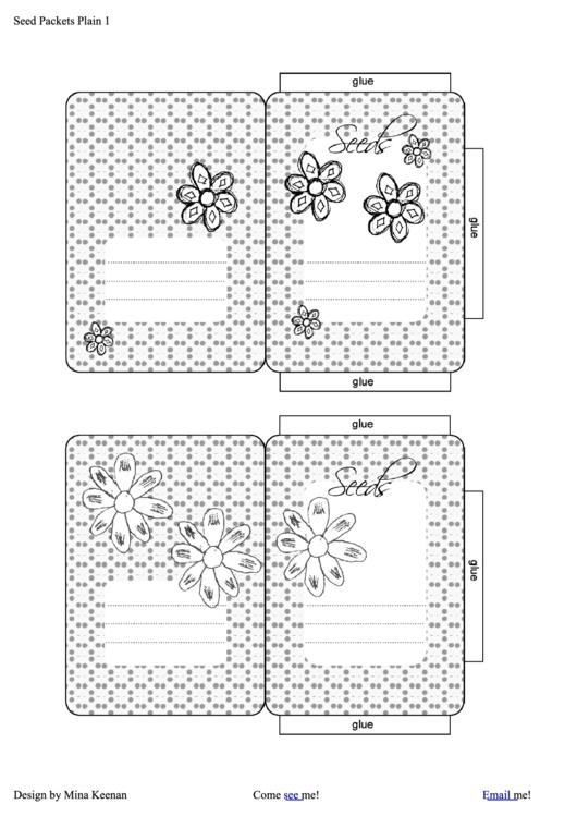 Seed Packet Template Set Printable pdf