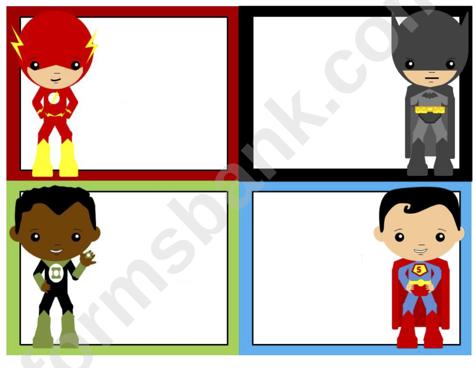 Superhero Card Template Set