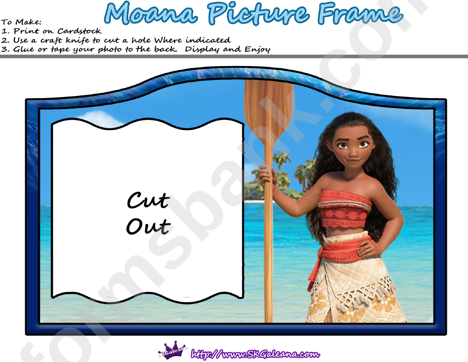 Moana Picture Frame Template