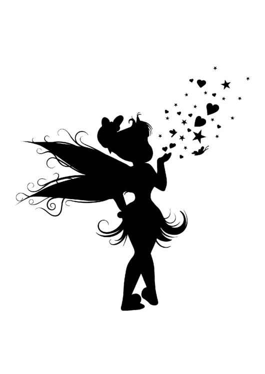 Tinkerbell Blowing Stardust And Love Into The Wind Template Printable pdf