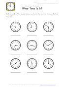 What Time Is It Worksheet Template