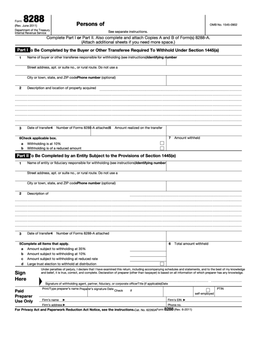 fillable-form-8288-u-s-withholding-tax-return-for-dispositions-by