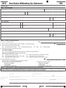California Form 593 - Real Estate Withholding Tax Statement - 2013