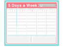 5 Days A Week Calendar Template