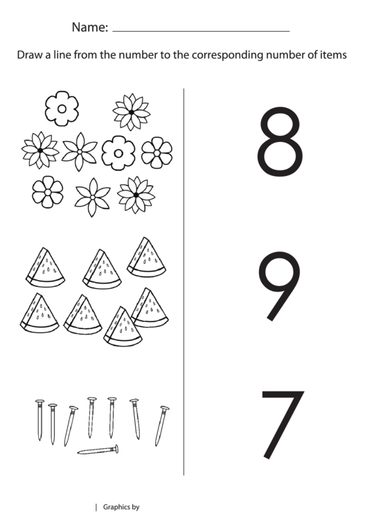 Count And Match 7 To 9 Worksheet Template Printable pdf