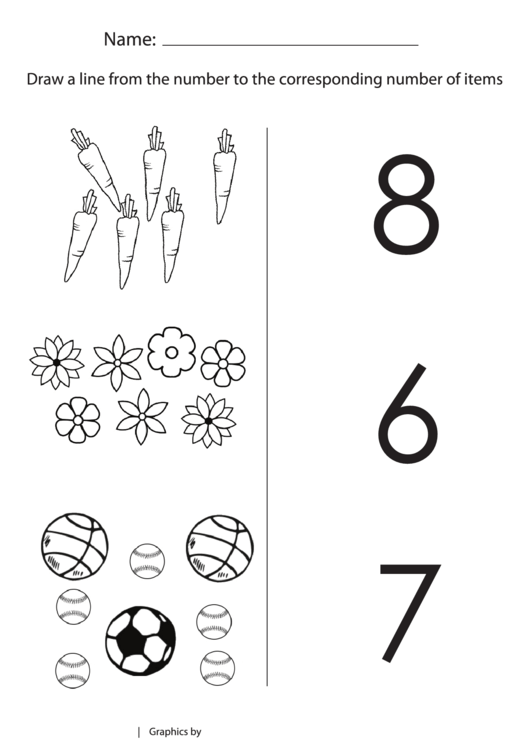 Count And Match 6 To 8 Worksheet Template printable pdf download
