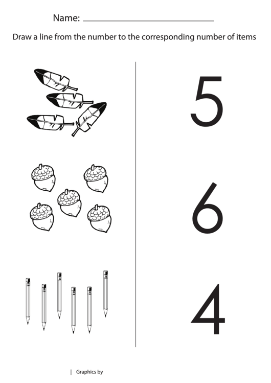 Count And Match 4 To 6 Worksheet Template printable pdf download