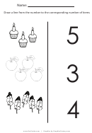 Count And Match 3 To 5 Worksheet Template