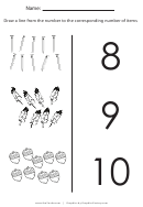 Count And Match 8 To 10 Worksheet Template