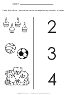 Count And Match 2 To 4 Worksheet Template