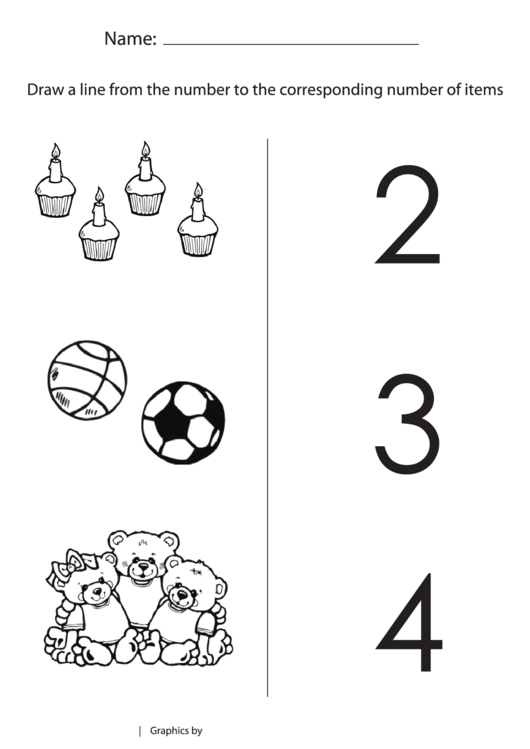 Count And Match 2 To 4 Worksheet Template Printable pdf