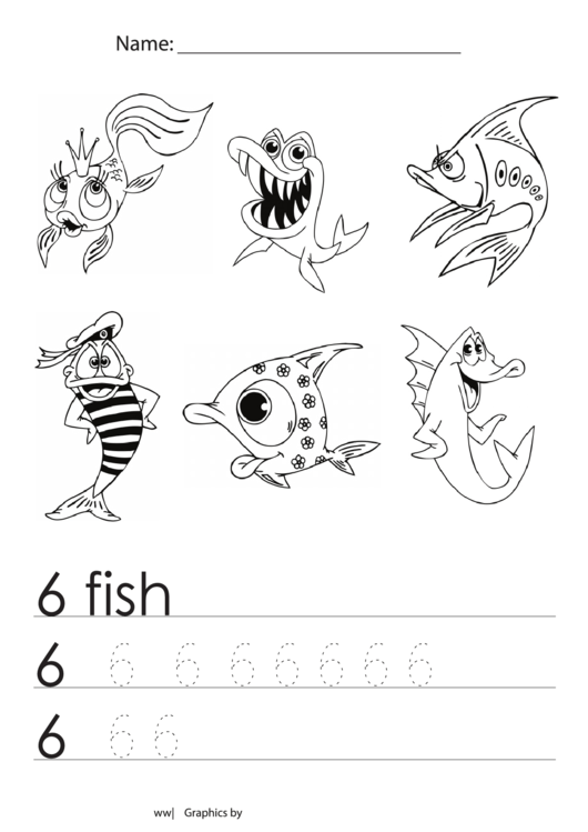 6 Fish Tracing Sheet Printable pdf