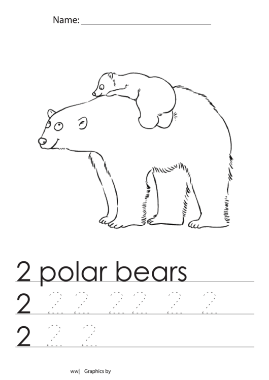 2 Polar Bears Tracing Sheet Printable pdf