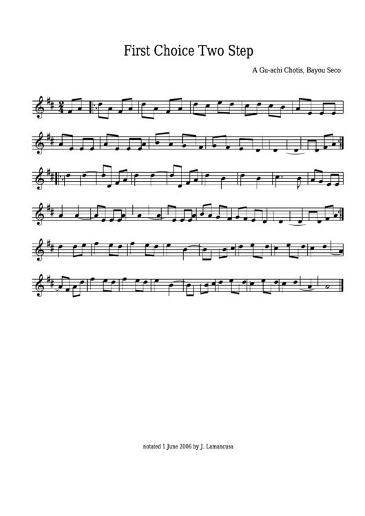 A Gu-Achi Chotis - First Choice Two Step Sheet Music Printable pdf