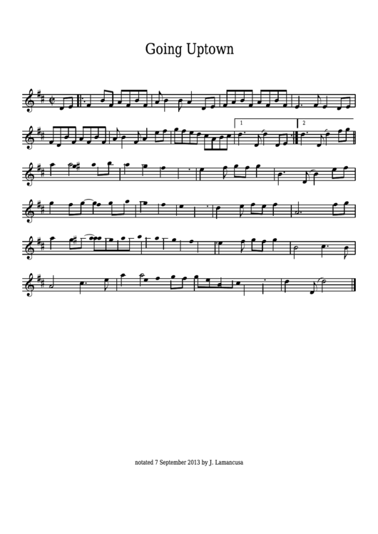 Going Uptown - Sheet Music Printable pdf