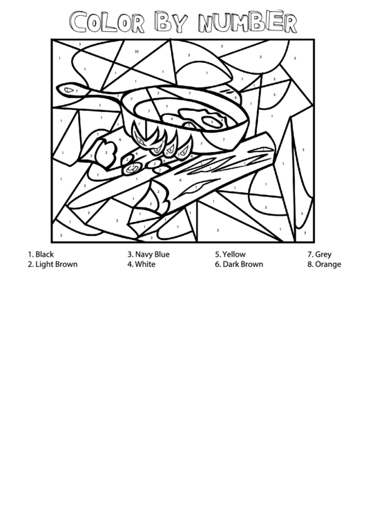 Bonfire Color By Number Sheet Printable pdf