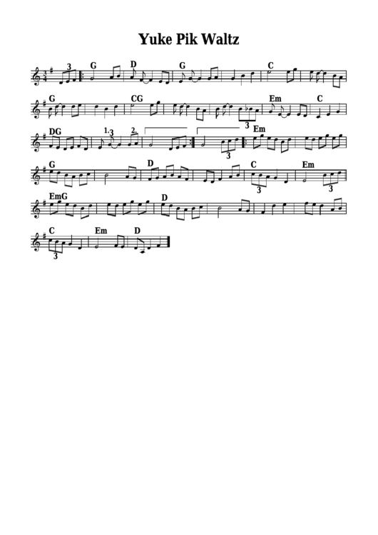 Yuke Pik Waltz Sheet Music Printable pdf
