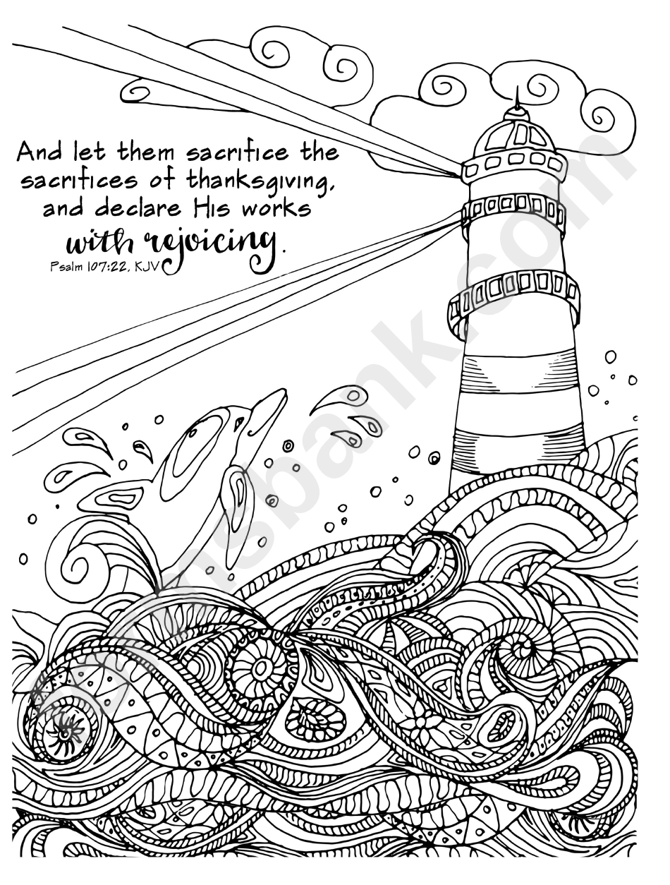 Lighthouse Christian Coloring Sheet