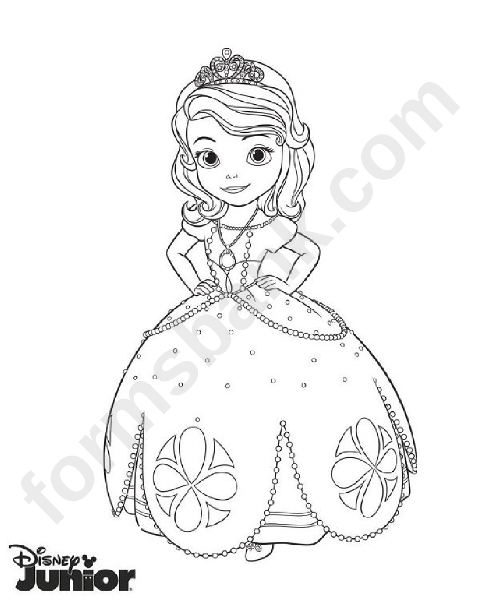 Sofia The First Coloring Sheet