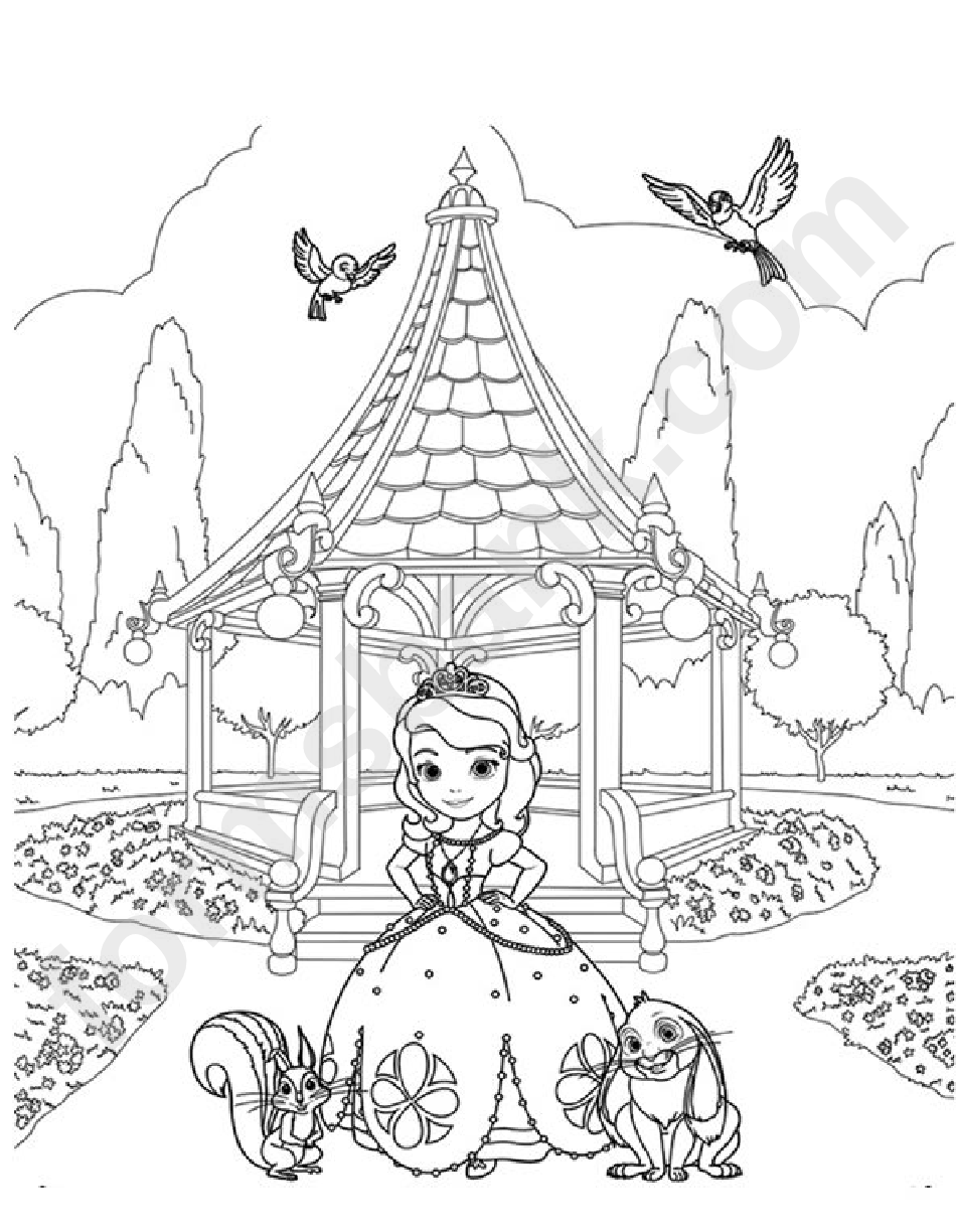 Sofia And Friends In The Garden Coloring Sheet
