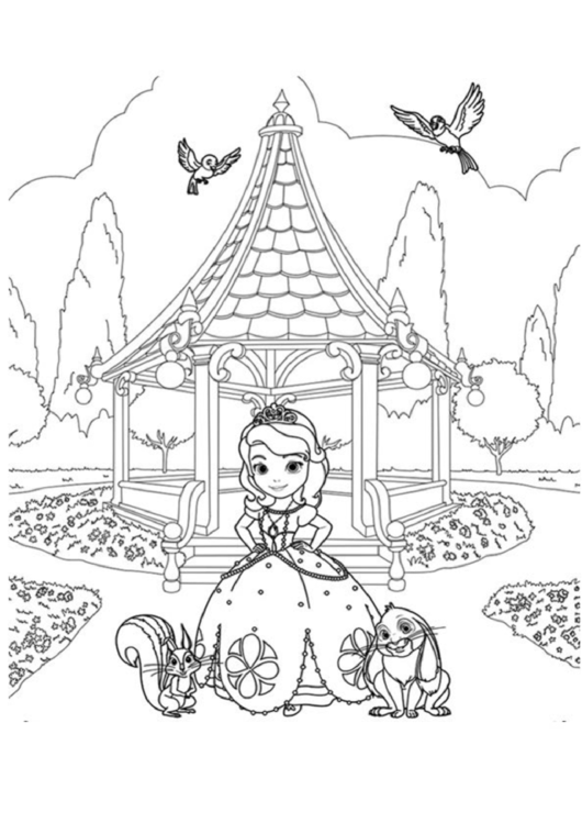 Sofia And Friends In The Garden Coloring Sheet Printable pdf