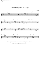 The Holly And The Ivy Soprano Recorder Sheet Music
