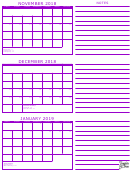 November 2018 - January 2019 Calendar Template