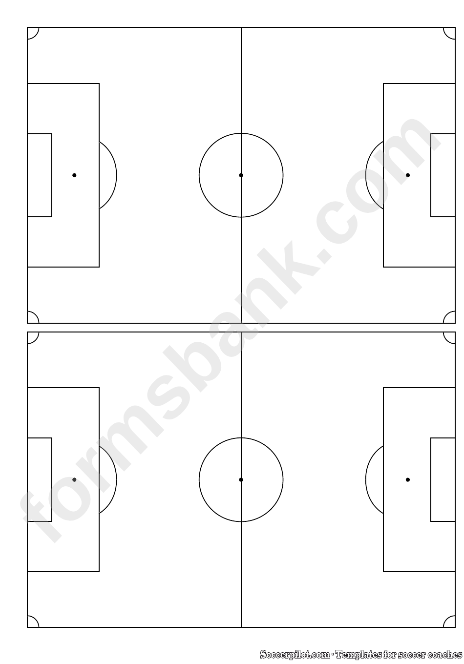2 Soccer Horizontally Pitches Field Template