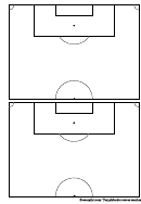 2x Horizontally Soccer Half-pitches Field Template