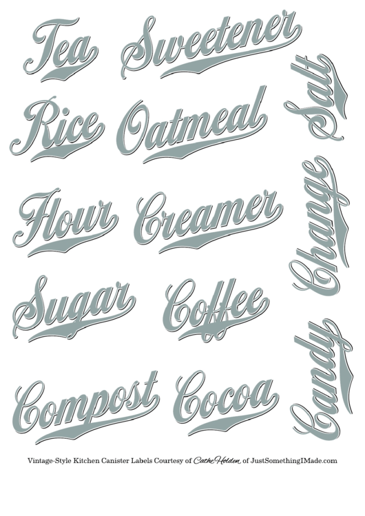 Vintage-Style Kitchen Canister Label Template Set Printable pdf