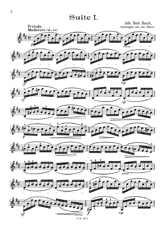 Johann Sebastian Bach - Suite I Sheet Music Printable pdf